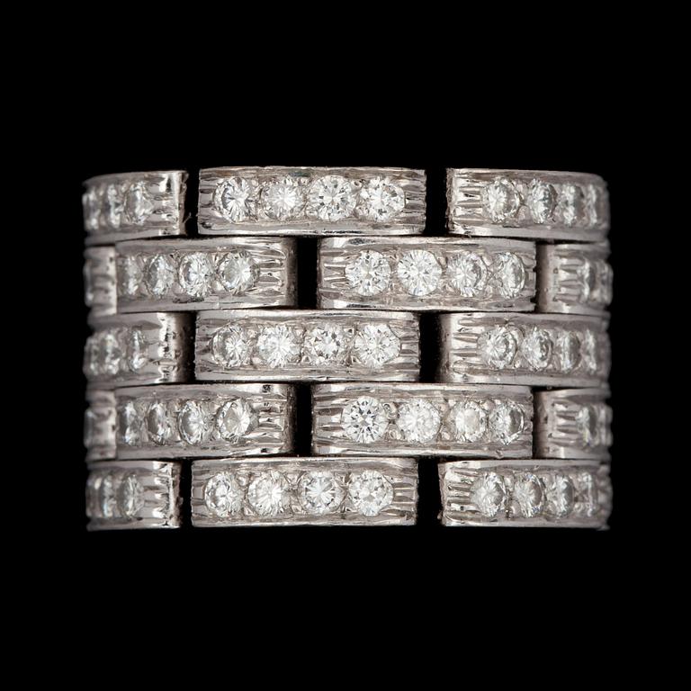 A Cartier brilliant cut diamond ring, tot. app. 2.40 cts.