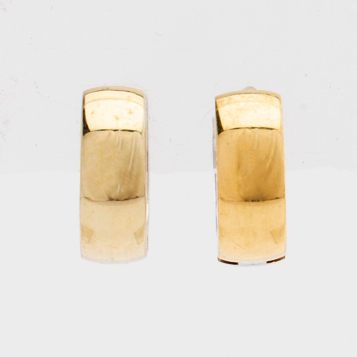 Earrings Hoops a pair of 18K white and red gold.