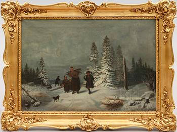 OKÄND KONSTNÄR, olja på duk, ej signerad, 1800-tal.