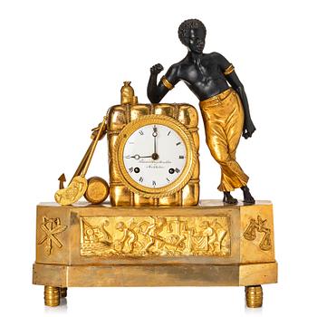 128. A Empire Mantle clock, "Le Matelot" by Eduard Engelbrechten (active in Stockholm 1815-1845).