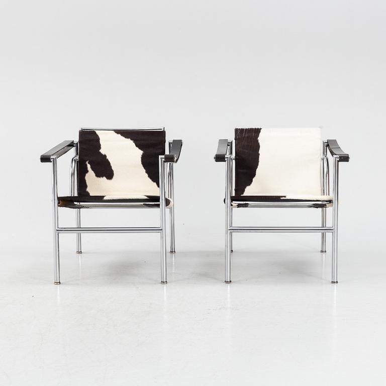 Le Corbusier, fåtöljer ett par, "LC-1", Cassina, formgiven 1928.