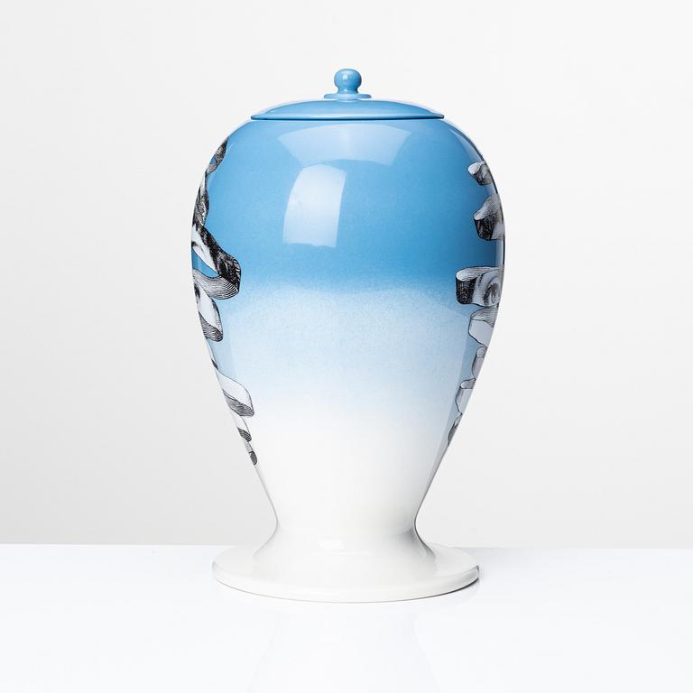 Piero Fornasetti, a 'Melafiscio' ceramic jar with cover, Bitossi Ceramiche, Italy, lim ed. 88/399, ca 2010.