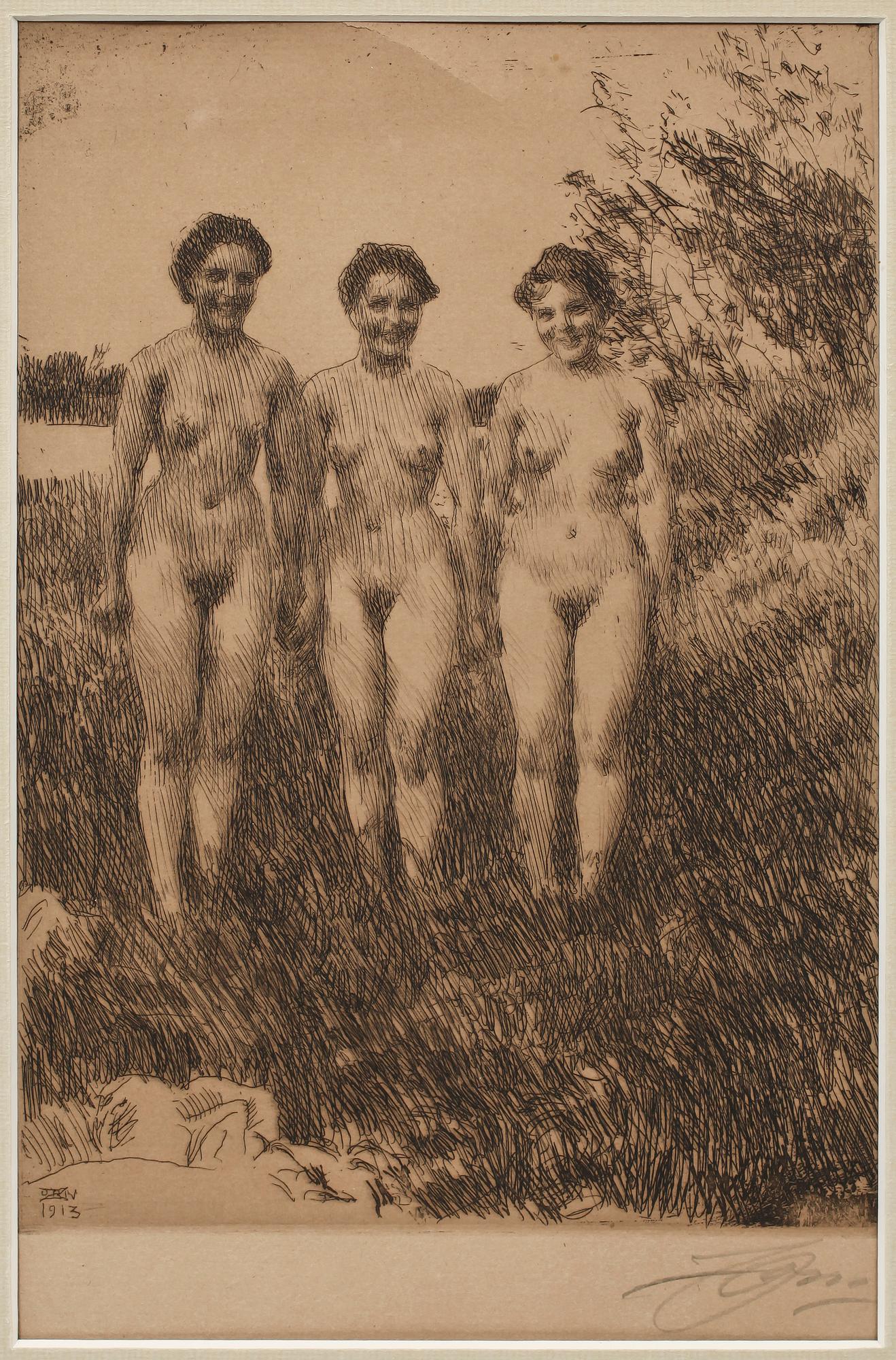 ANDERS ZORN, etsning, sign i blyerts samt dat 1913 i plåten.