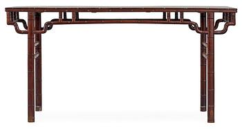 A hardwood free standing table, Qing dynasty.