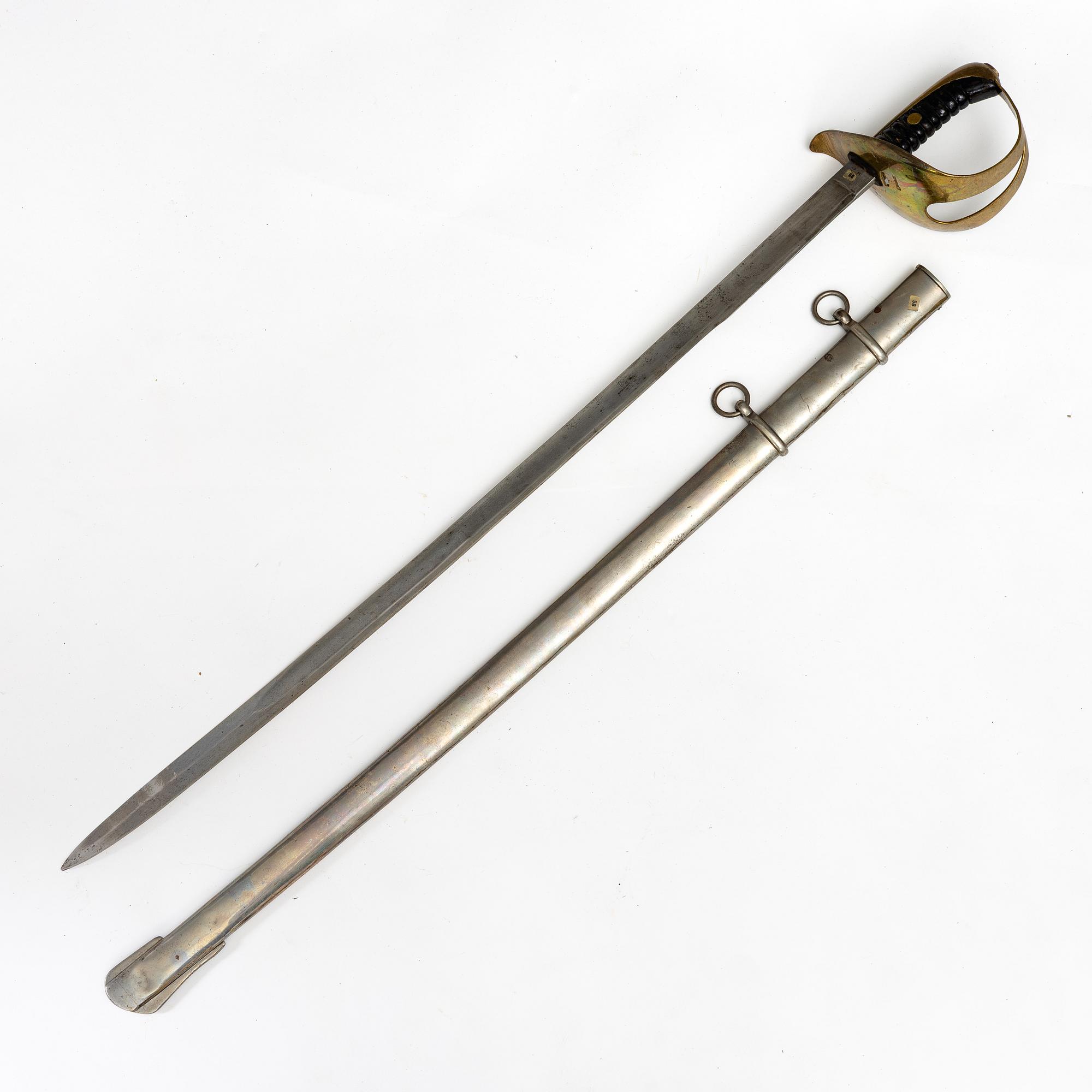 Saber, Swedish, m/1864 for the cavalry, with scabbard.