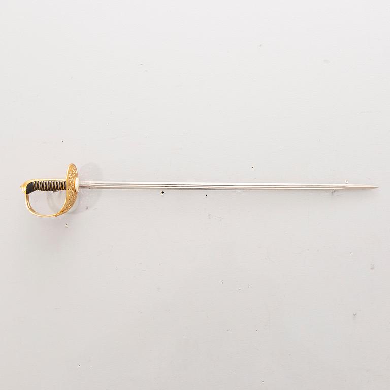 A cavalry officer's sword, 1893 pattern, with scabbard.