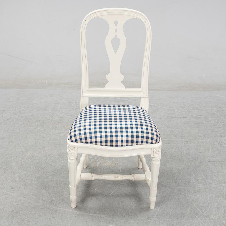 Eight Gustavian style 'Hallunda' chairs from IKEA.