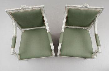 KARMSTOLAR, 1 par, gustaviansk stil, 1800-talets andra hälft.
