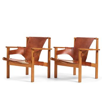 347. Carl-Axel Acking, a pair of "Trienna" easy chairs, Nordiska Kompaniet 1950-60s.