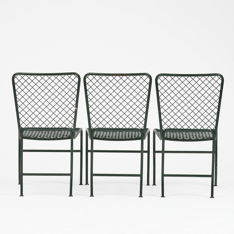 Josef Frank, trädgårdsstolar, nio stycken, modell 591, Firma Svenskt Tenn.