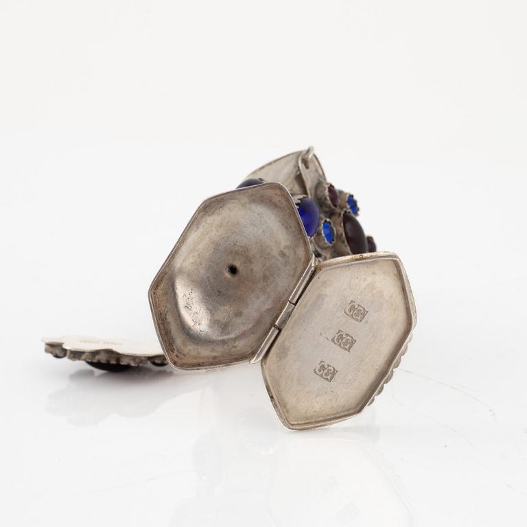 A Danish Silver Box, 'Hovedvandsegg', mark of FS Albertus, Copenhagen, early 20th Century.
