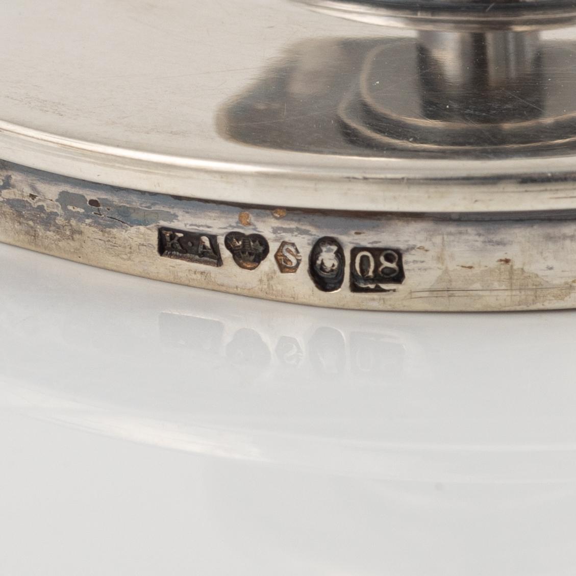 A Swedish silver Bowl, Dish, Beaker and Lided Box.