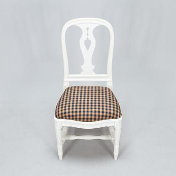 An IKEA Gustavian style drop leaf table and chair, 1990's.