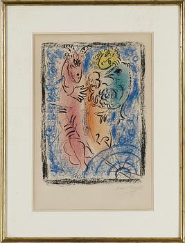 MARC CHAGALL, färglitografi, 1962, signerad med blyerts, utgiven av Maeght, Paris.