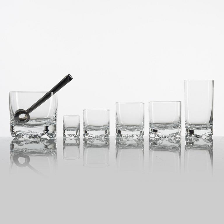 Tapio Wirkkala, glasservis, 56 delar, "Gaissa", Iittala, Finland.