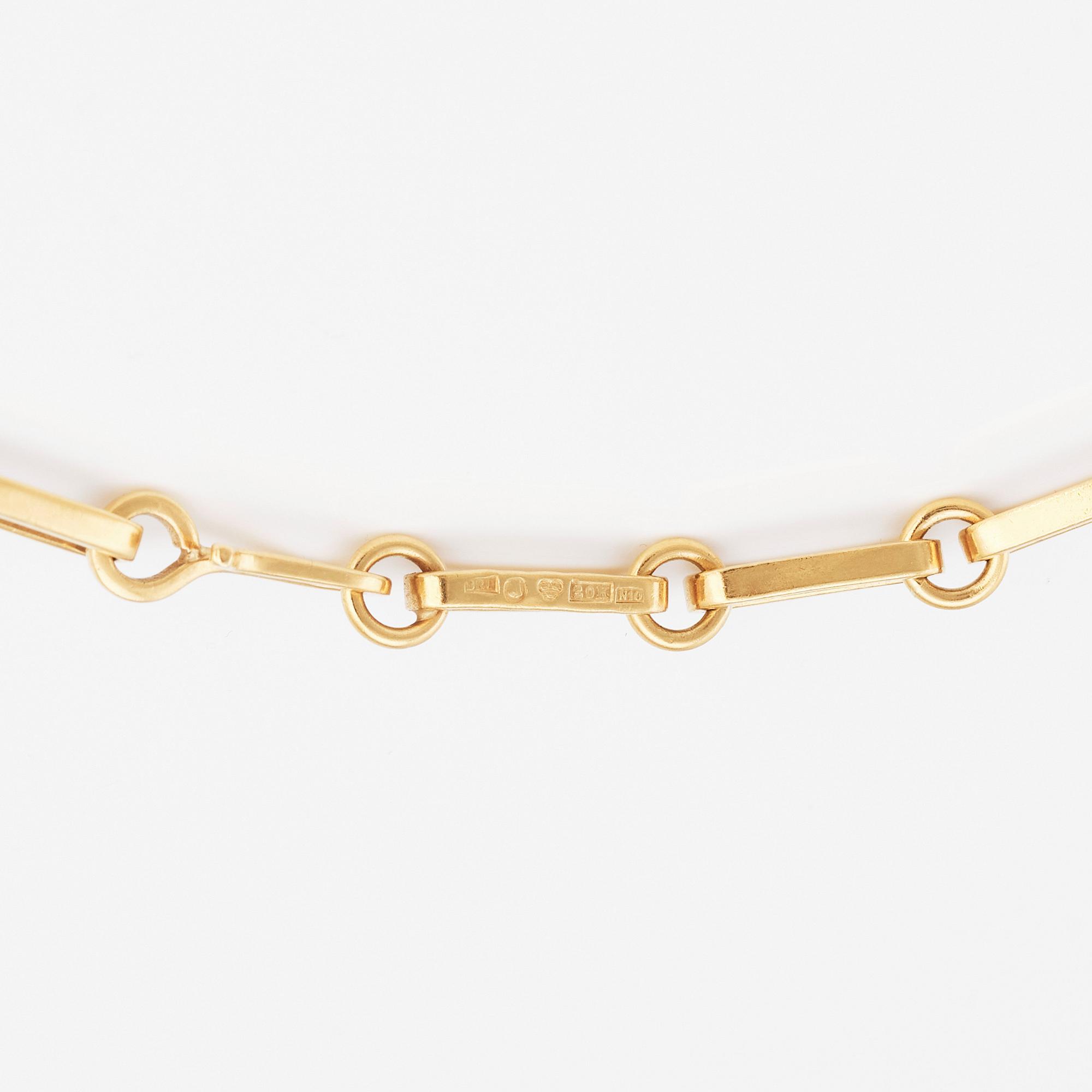 Jan Brunk, a 20K gold necklace, Stockholm 1987.