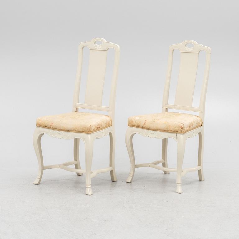 A Pair of Rococo Chairs, 18th Century, probably West Sweden.