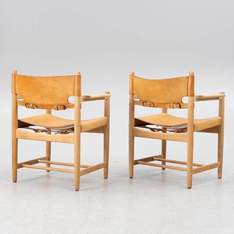 Børge Mogensen, armchairs, a pair, model 3238, Fredericia Stolefabrik, Denmark, 1960s/70s.