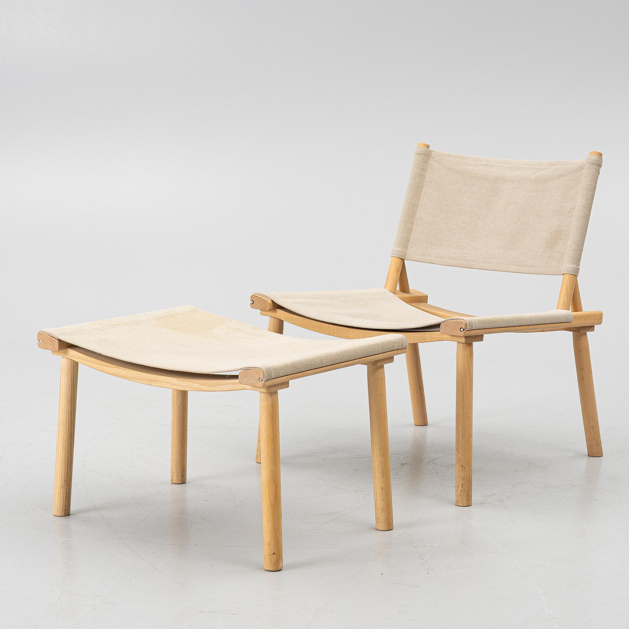 Jasper Morrison & Wataru Kumano, fåtölj med fotpall, "December Chair" Nikari, Finland.