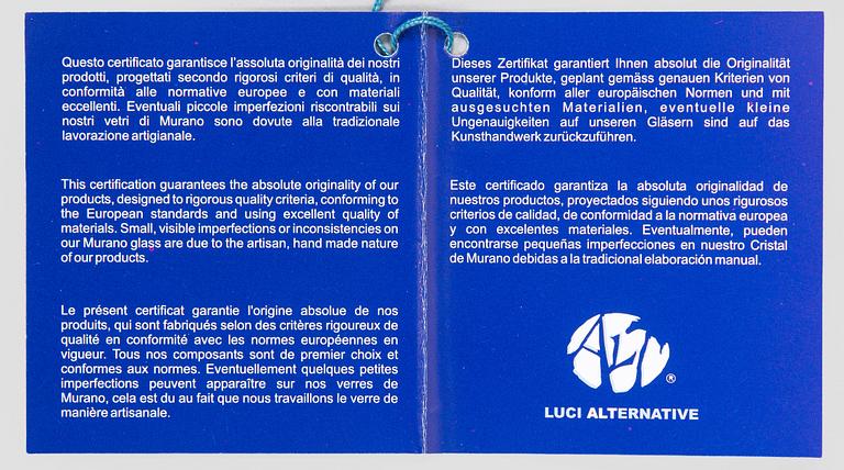 A pair of wall lights, ALT Luci Alternative, Murano, Italy 2000s.