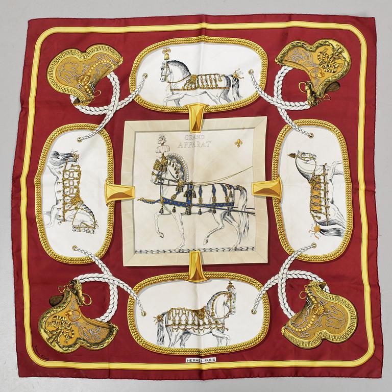 SCARF, siden, "Grand Apparat", design Jacques Eudel, Hermés. Formgiven 1962.