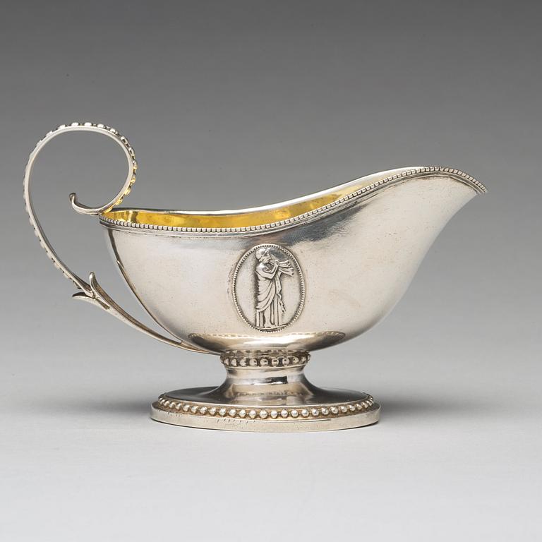 A Swedish 18th century parcel-gilt silver sauce-jug, mark of Johan Ekholm, Stockholm 1788.