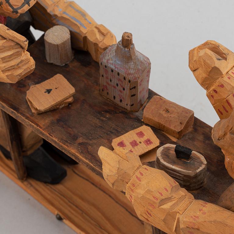 Oidentifierad konstnär, träskulptur, signerad och daterad 1920.