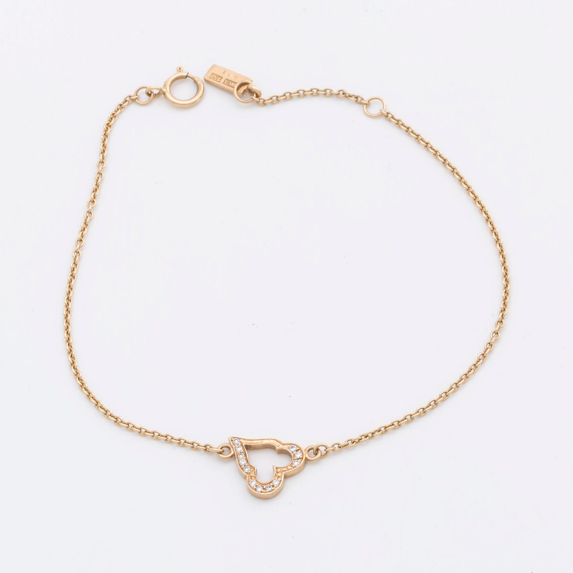 EFVA ATTLING, ARMBAND 18K guld m briljanter 0,12 ct enligt gravyr.
