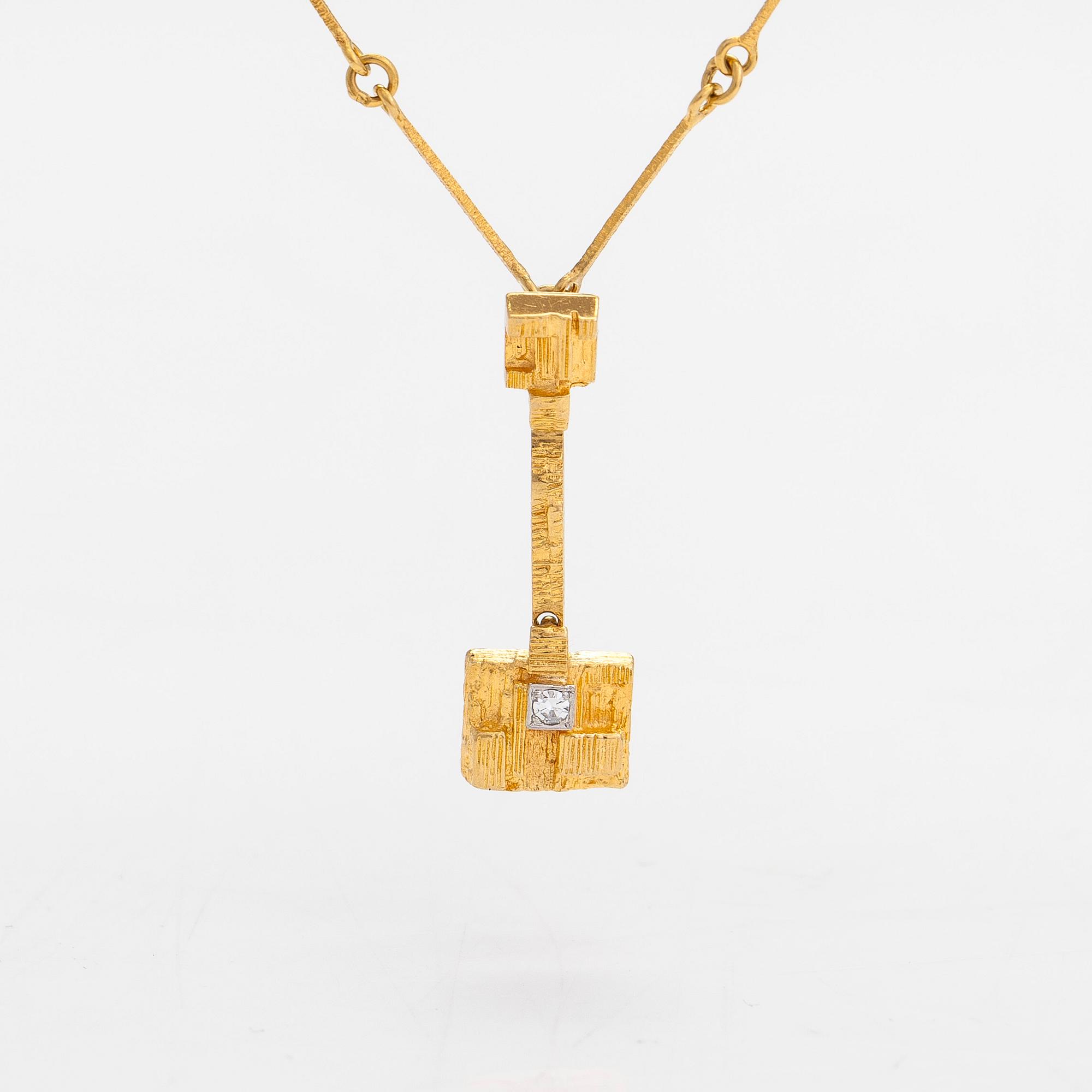 Björn Weckström, Halsband "Thai", 18K guld, 8/8-slipad diamant ca. 0.02 ct. Lapponia 1989.
