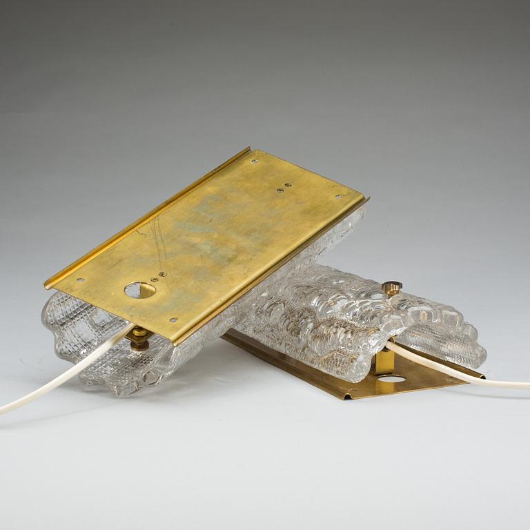 VÄGGLAMPETTER, ett par, Carl Fagerlund, Orrefors.