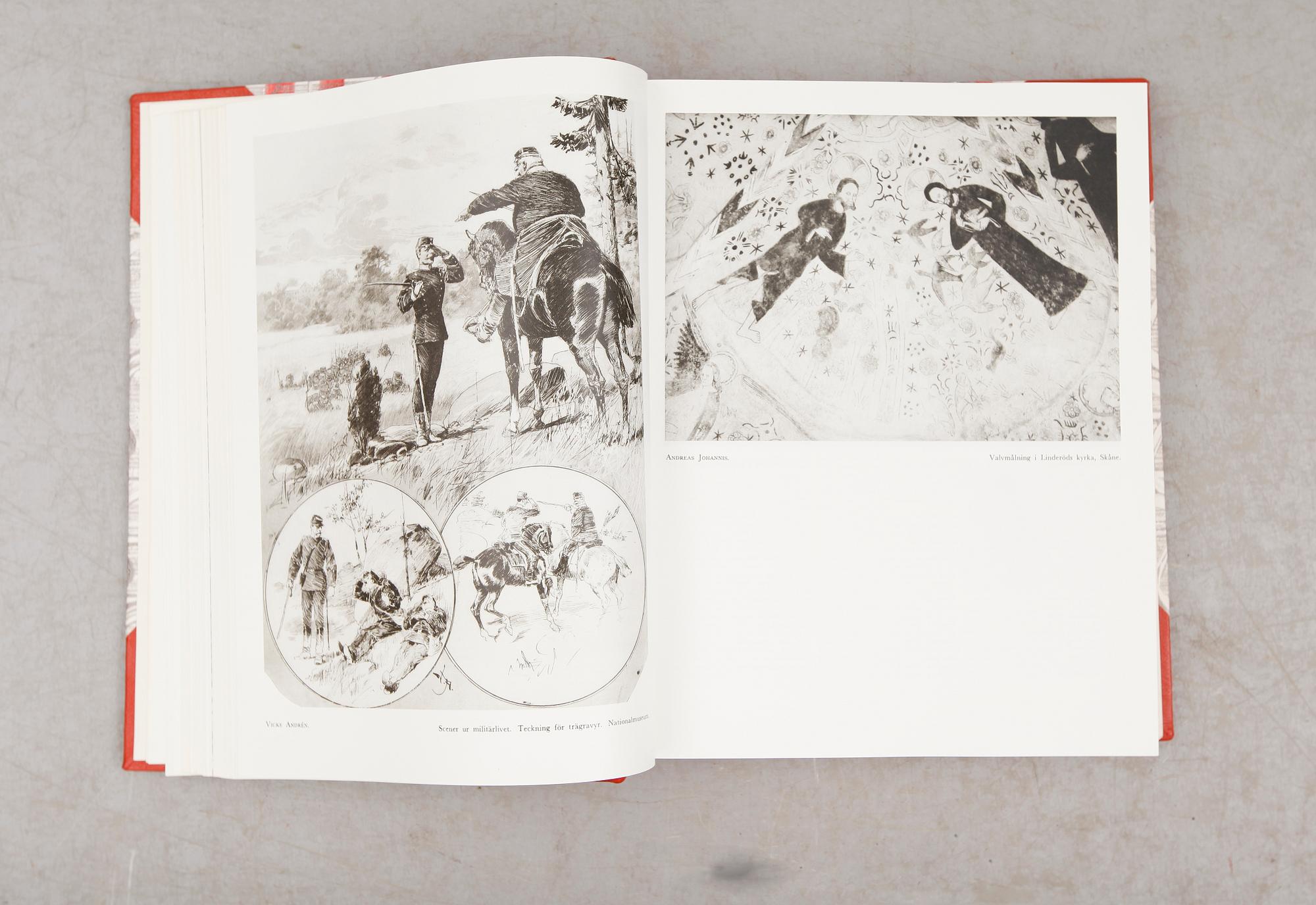 BÖCKER: SVENSKT KONSTNÄRLEXIKON, Abbe-Dahlander, Allhems, 1952, 5 volymer.