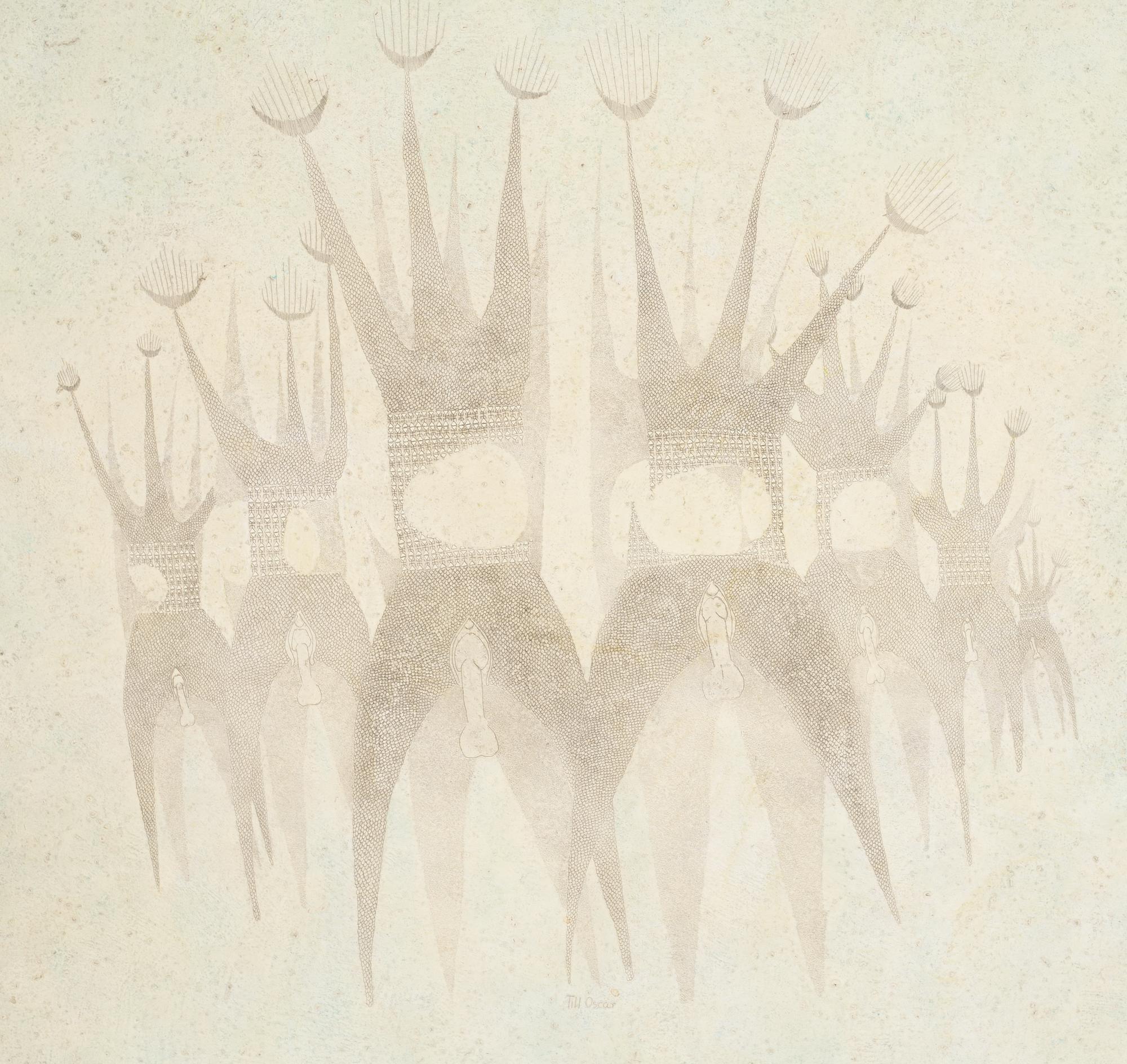 Thea Ekström, mixed media on panel, signed Ekström and dated 12 VII -65.