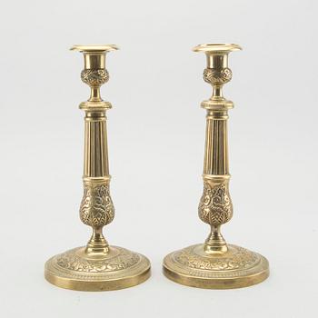 A PAIR OF EMPIRE CANDLESTICKS, FRANCE EARLY 19TH CENTURY.