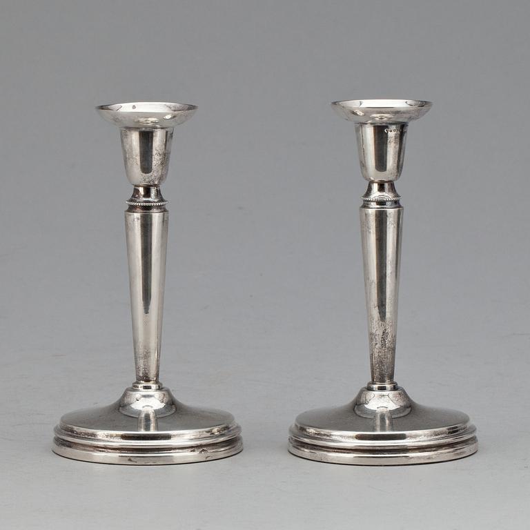 LJUSSTAKAR, ett par, sterlingsilver, Smyckespecialisten Skandinaviska Ädelstensimp, Varberg, 1900-talets andra hälft.