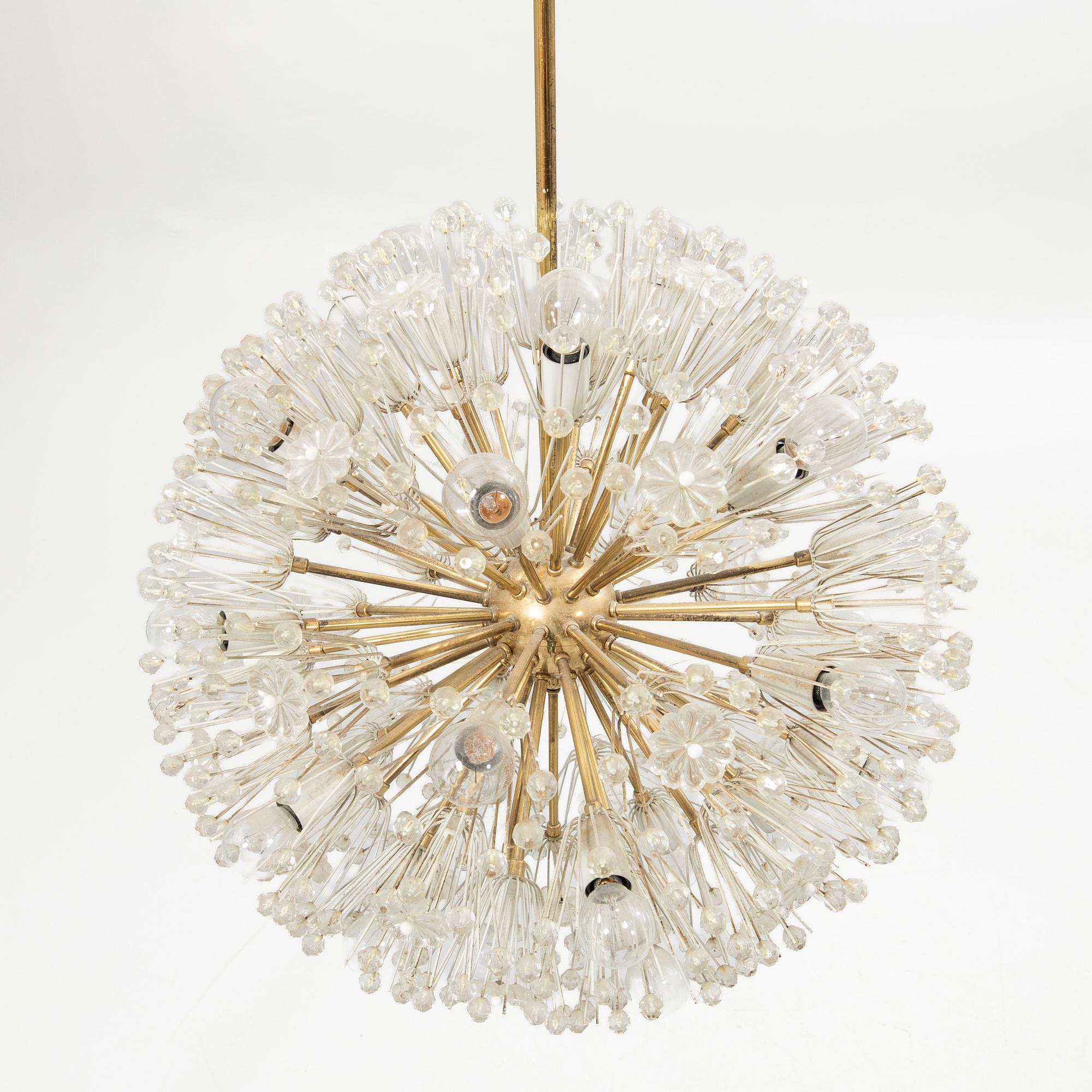 Emil Stejnar, Ceiling lamp, “Snowball”/“Dandelion”, for Rupert Nikoll, Austria, 1950s.