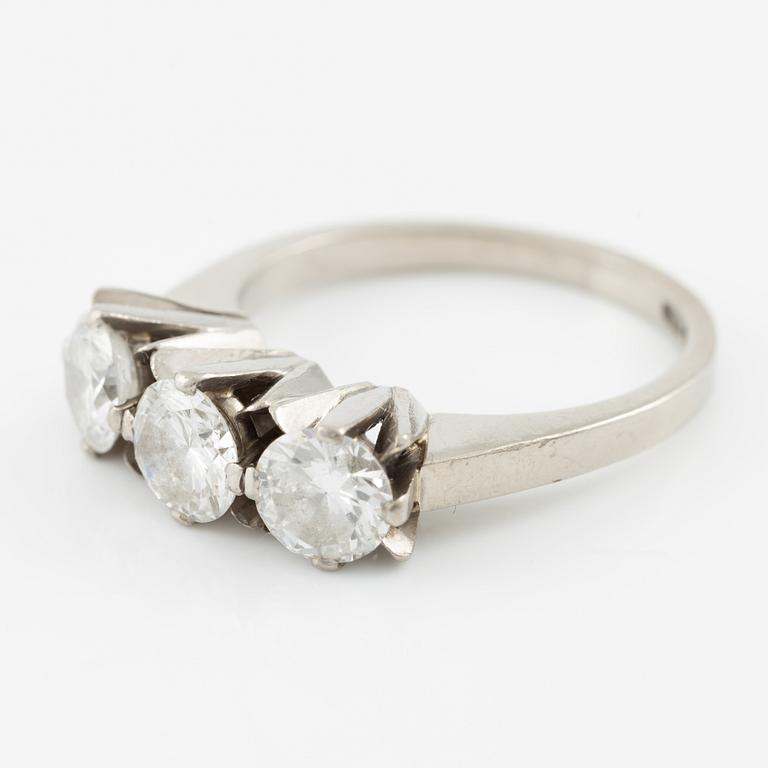 Ring, A. Tillander, 18K white gold with three brilliant-cut diamonds.