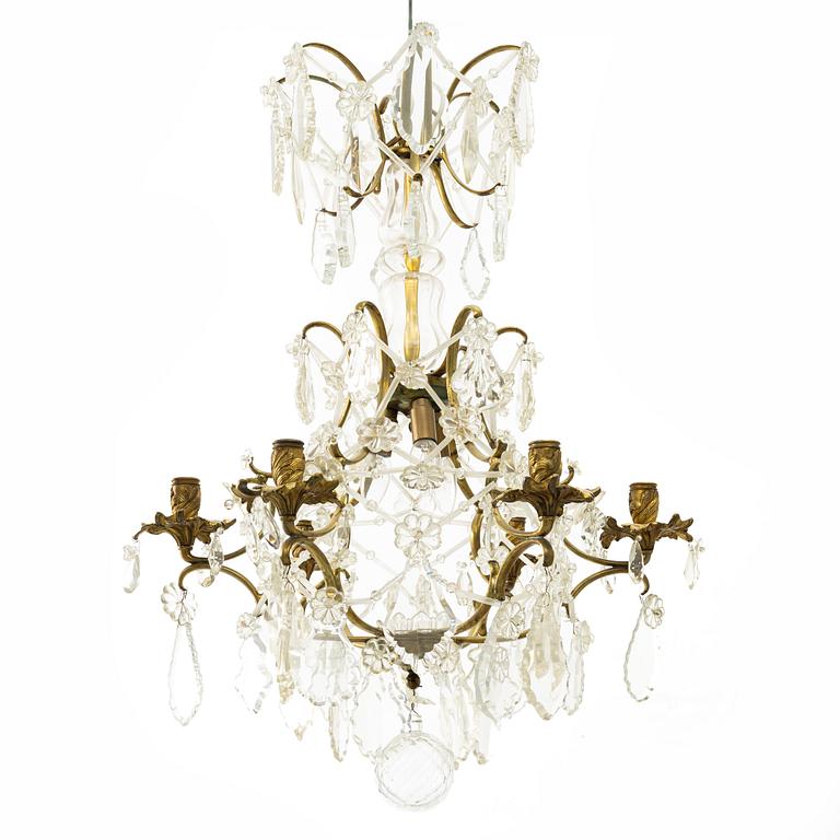 A Rococo style chandelier, circa 1900.