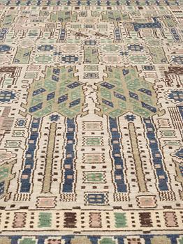 CARPET. "Hästhagen". Knotted pile. 340,5 x 276,5 cm. Signed AB MMF.