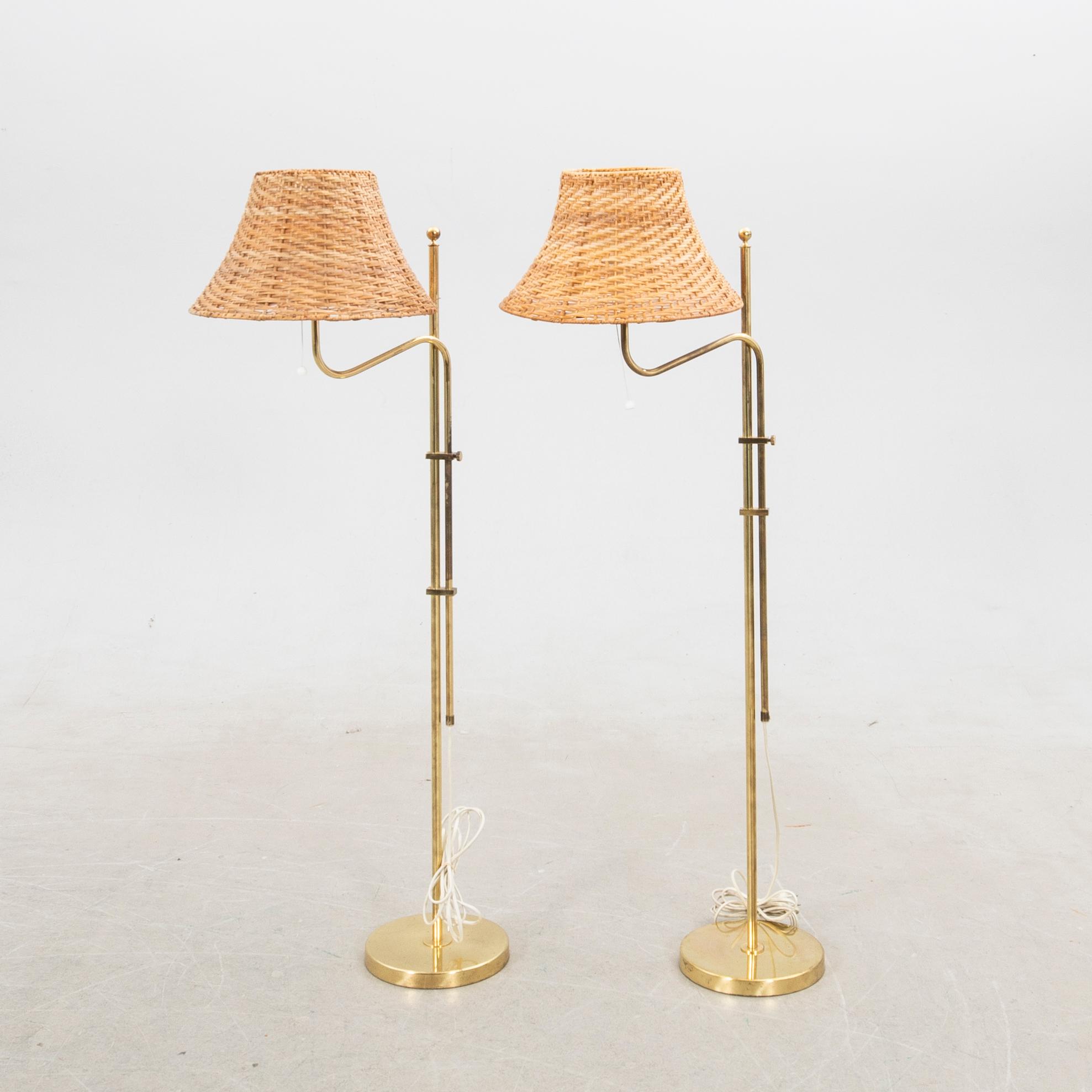 Floor lamps, a pair, model G 132, Bergboms, late 20th century.
