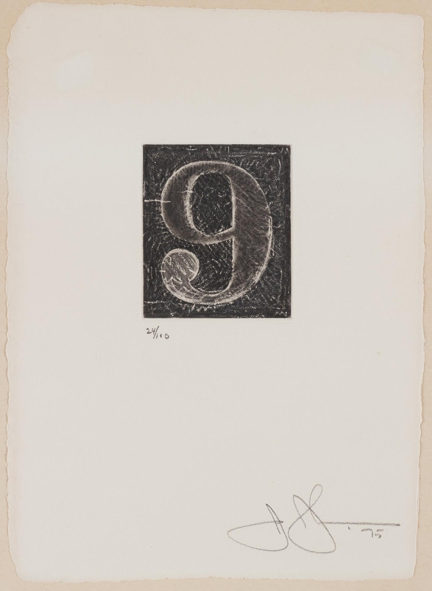 Jasper Johns, "9" from "0-9 (A set of Ten Numerals)".