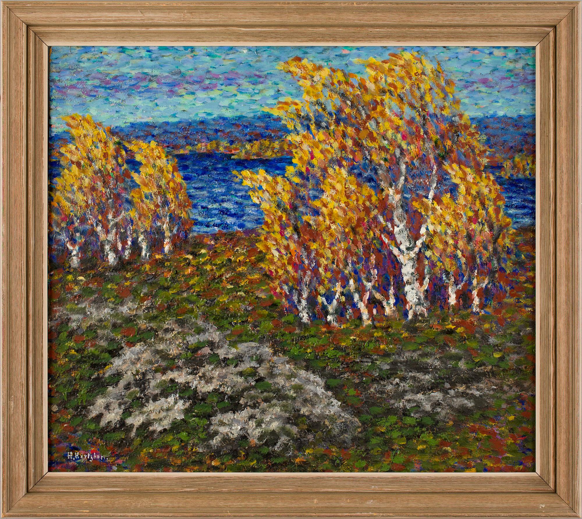 HELMER HERTZHOFF, olja på pannå, sign.