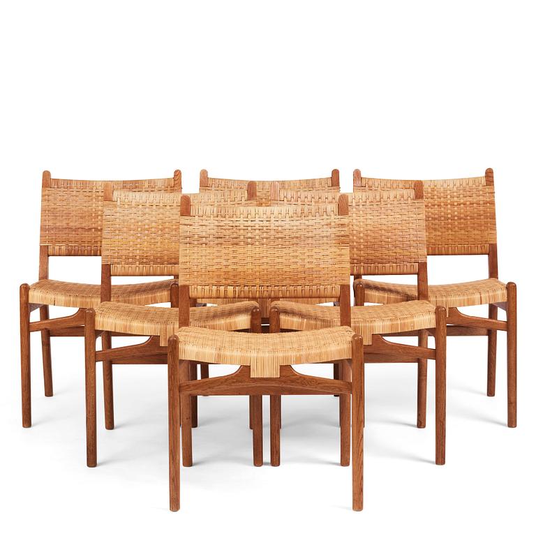 Hans J. Wegner, a set of six 'CH31' chairs, Carl Hansen & Son, Denmark 1950s.