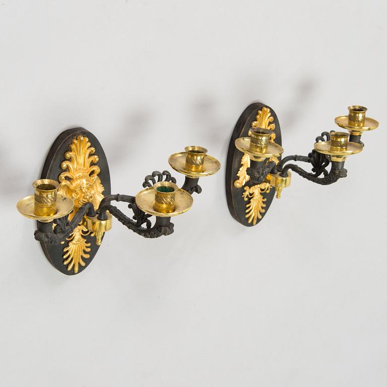 A pair of early 19th Century wall sconces.