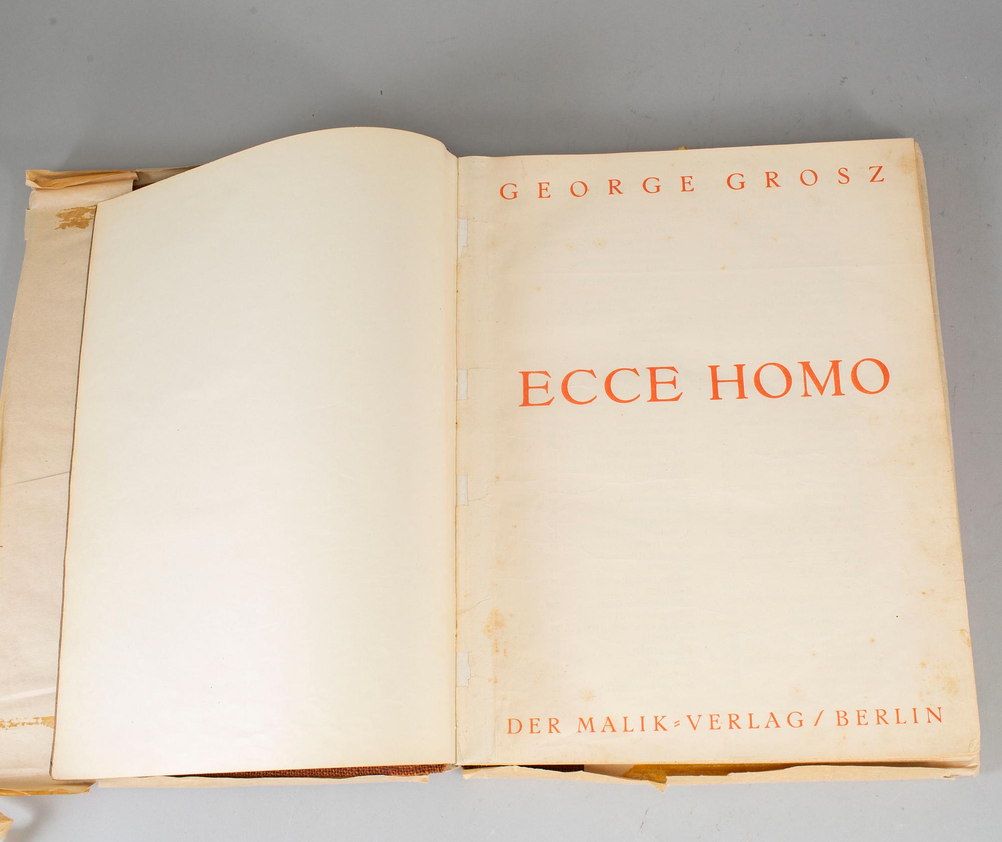 GEORGE GROSZ, book with 84 offset lithographs and 16 offset lithographs in color, Der Malik Verlag, Berlin 1923.