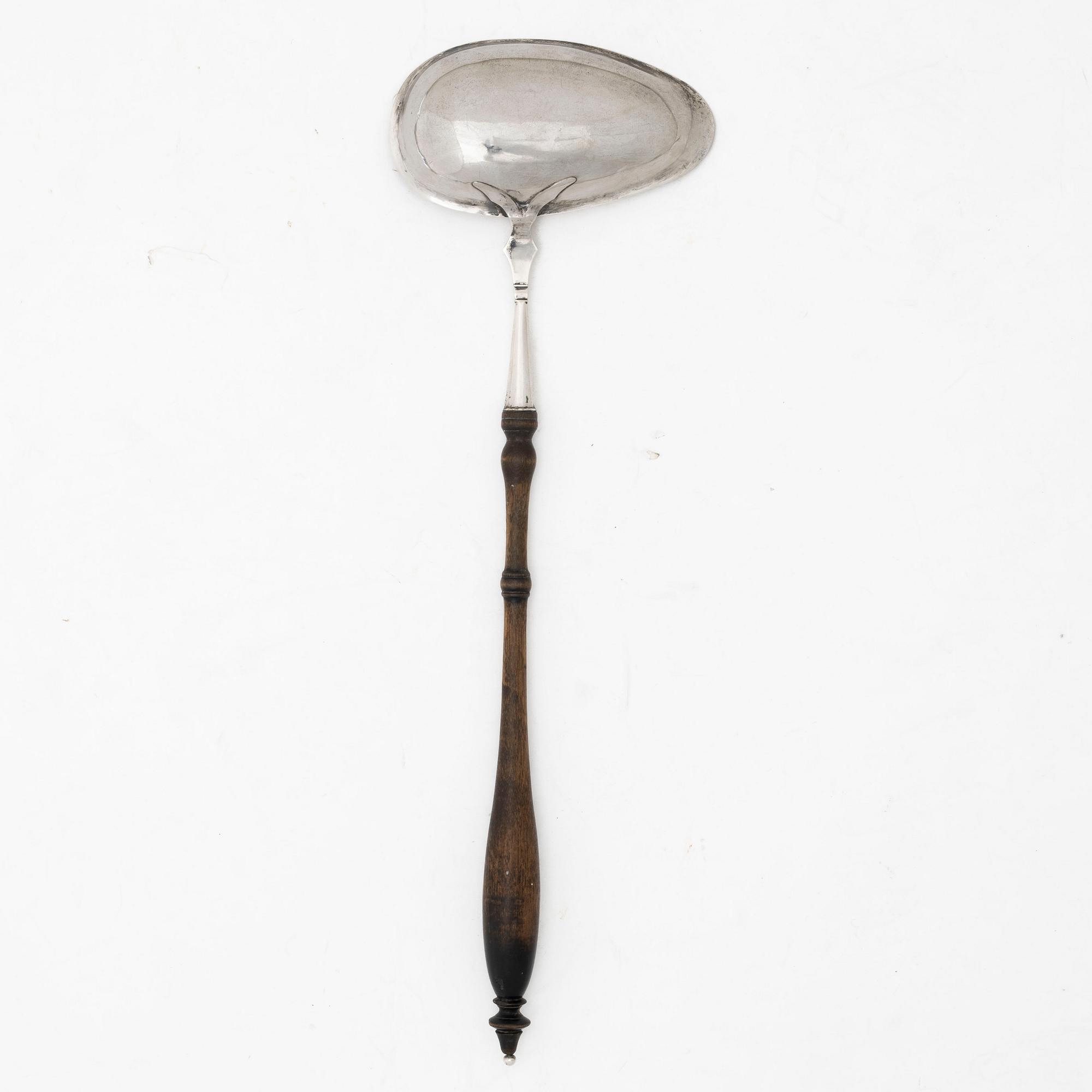 A Swedish silver soup ladle, mark of Georg Niclas Hallberg, Visby, active 1831-1862.