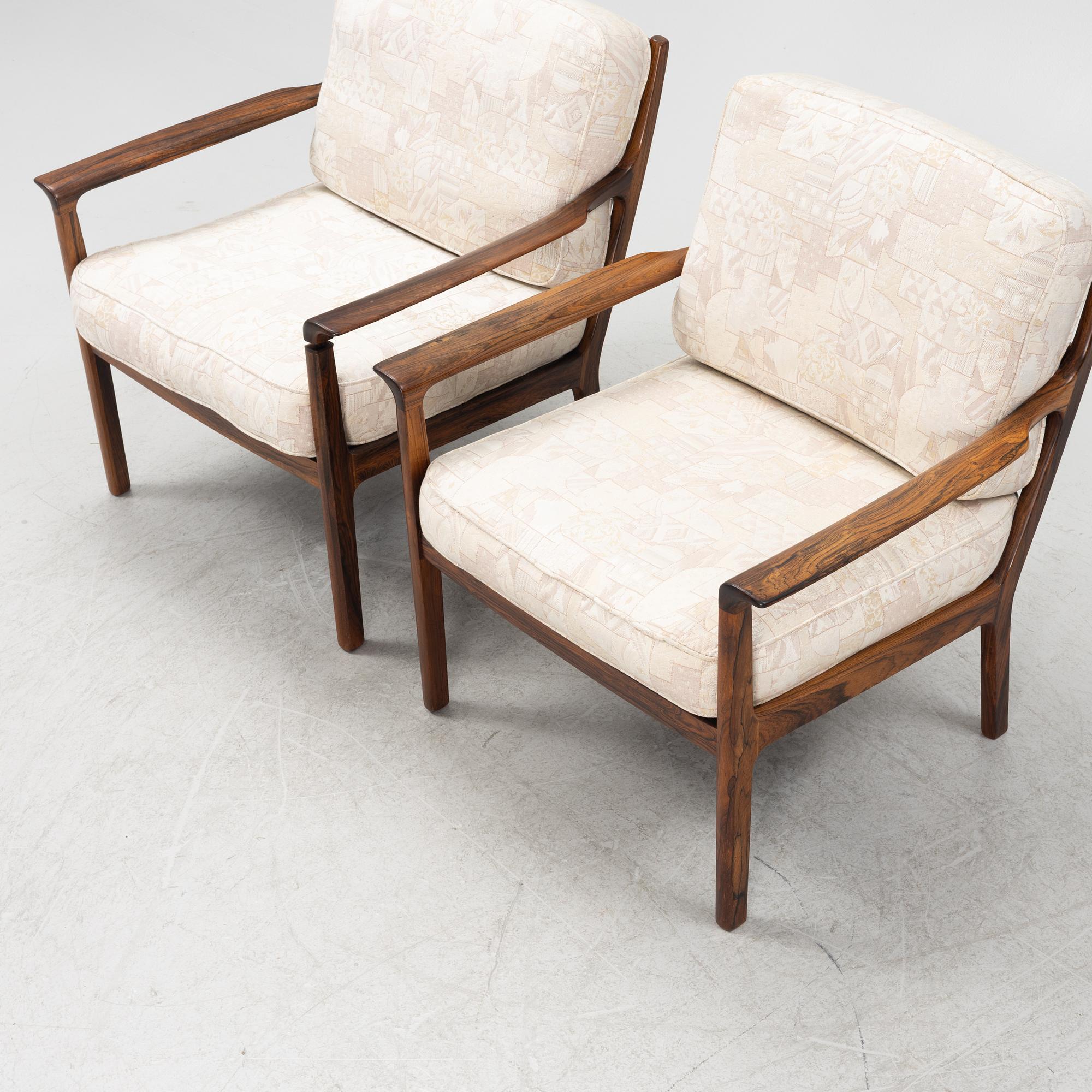 A pair of rosewood armchairs, Bröderna Andersson, 1950's/60's.