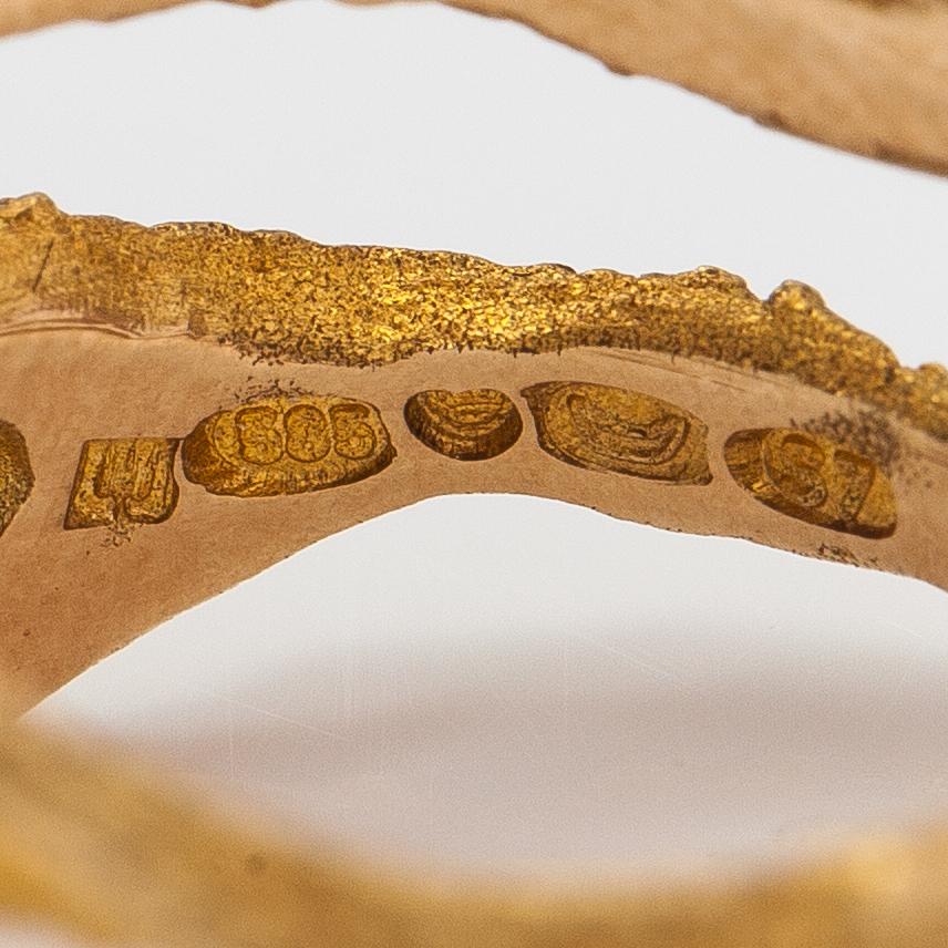 Björn Weckström, Ring "Octobus", 14K guld, odlade pärlor. Lapponia 1971.