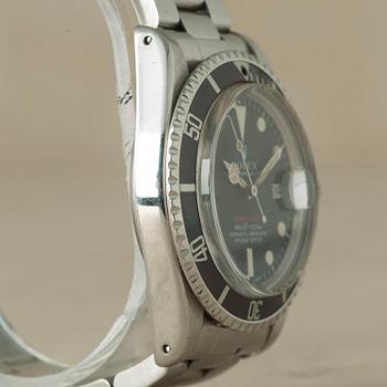 ROLEX, Oyster Perpetual Date, Submariner (660ft=200m, SWISS-T< 25, Mark IV), Chronometer, "Röd text".