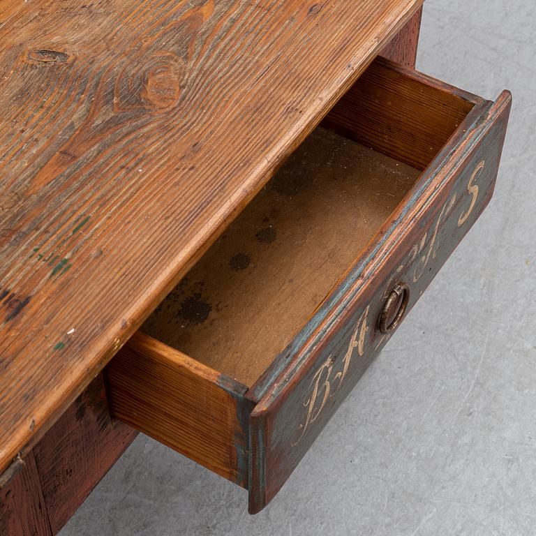 A painted Swedish table, mid or second half of the 19th century.
