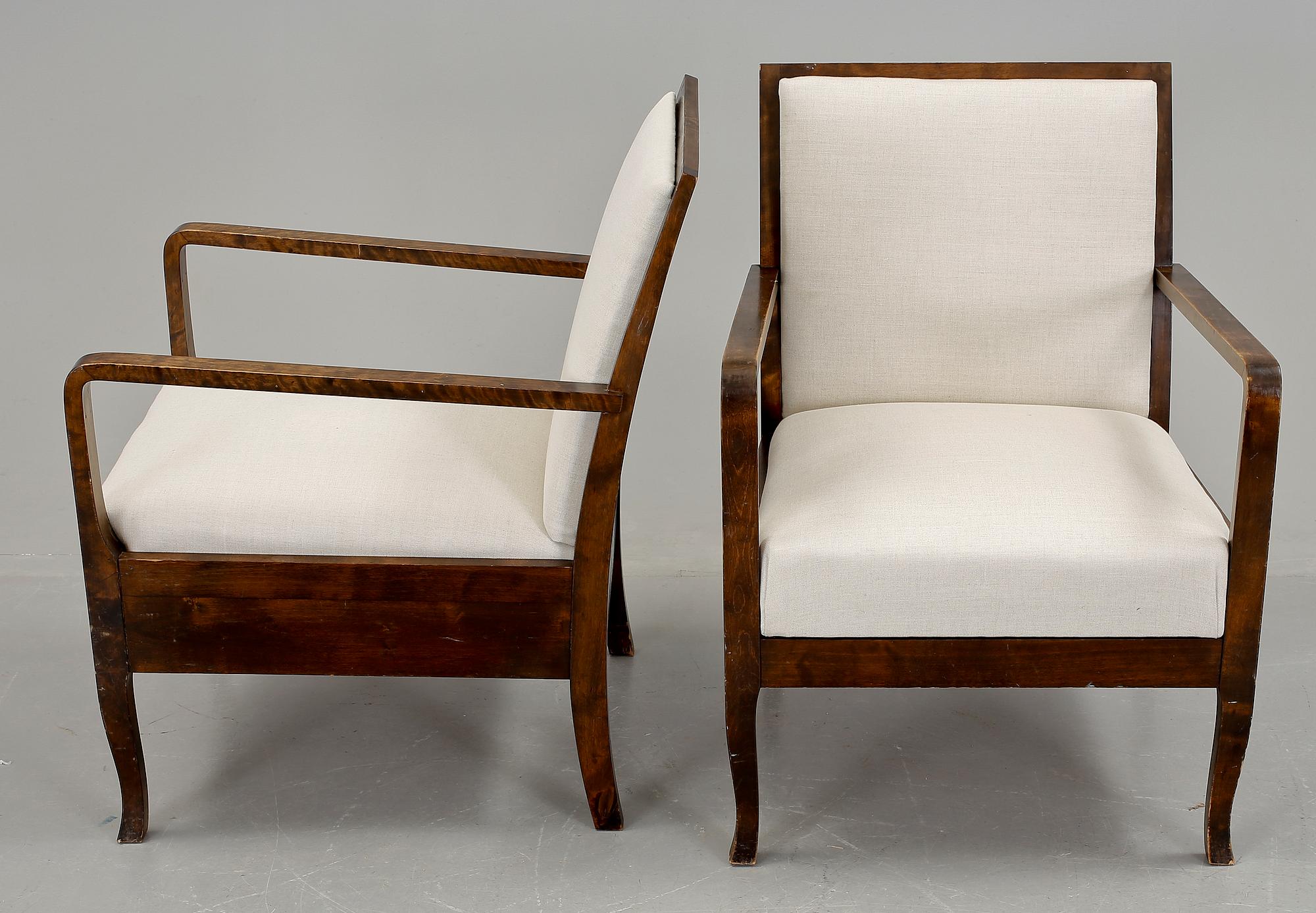 FÅTÖLJER, ett par, art deco, 192/30-tal.